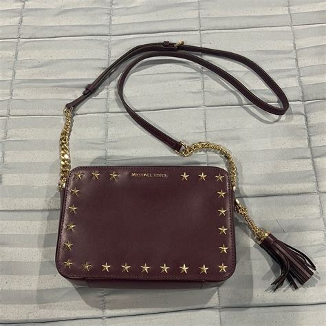 michael kors maroon crossbody.